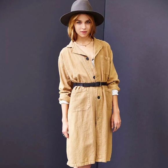 NWOT Urban Renewal Vintage Linen Shop Coat in Neutral - Picture 4 of 9